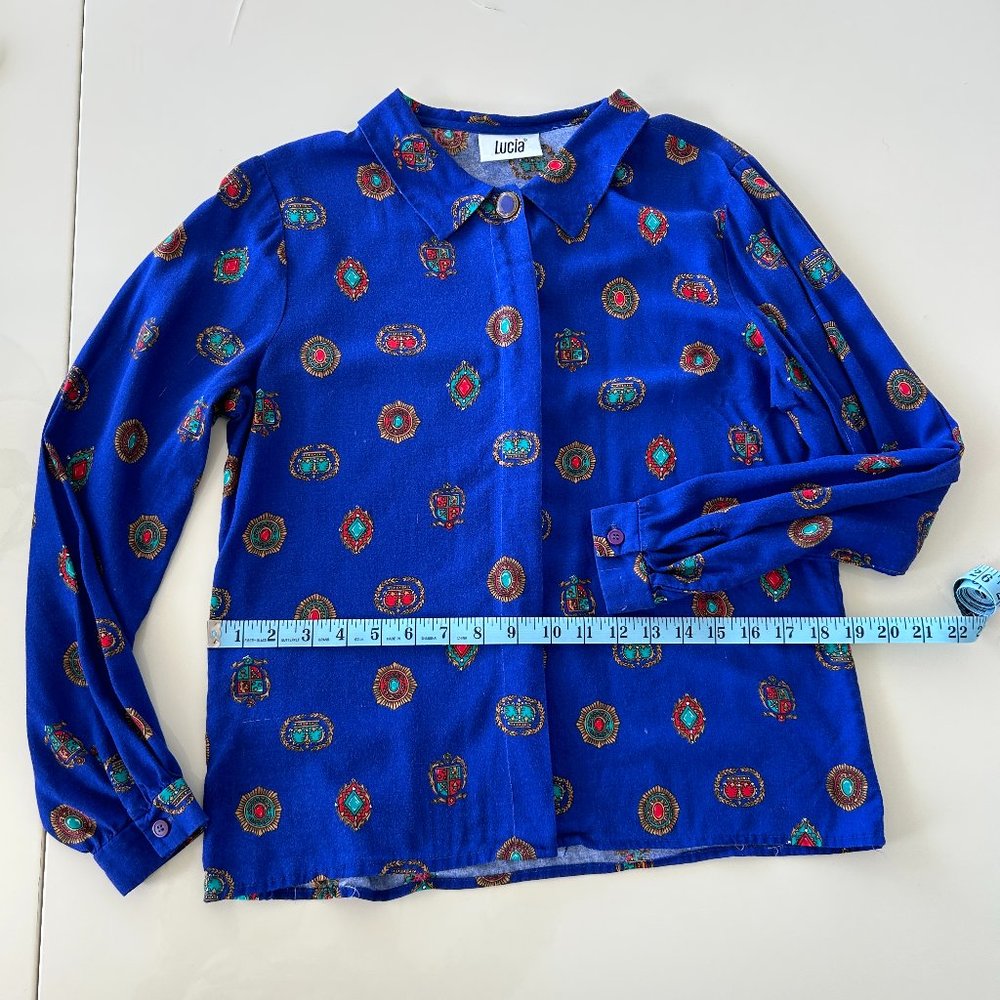 Lucia Vintage Patterned Button Up Top - Picture 5 of 10